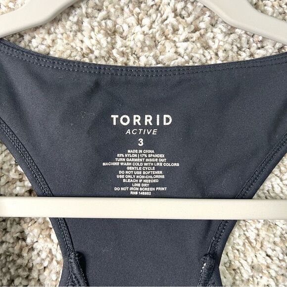 Torrid Sports Bra Women’s 3X Active Star Print Zip Front Longline Low-Impact - Picture 3 of 5